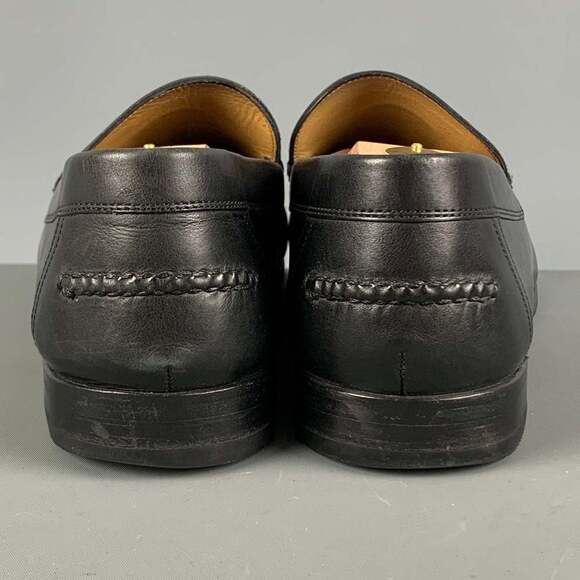 HERMES H Crest Black Leather Slip On Loafers - Picture 3 of 7